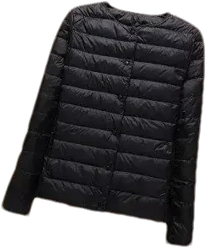 Hgvcfcv Winter Women Down Coat Ultralight Collarless Down Jacket Portable Female Padded Parkas O-Neck Puffer Overcoat