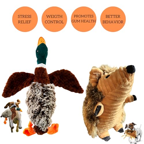 Juguete Mordible Squeaky para Perros - Pato y Erizo miniatura 3