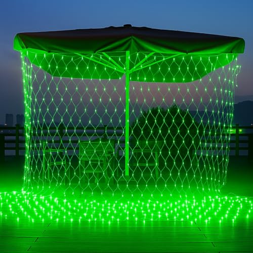Image of Led Net Mesh String Lights - Diwali Lights, Led Lights for Home Decoration 9.8Ft X 6.6Ft 192 LEDs 8 Modes (Green Net Mesh)
