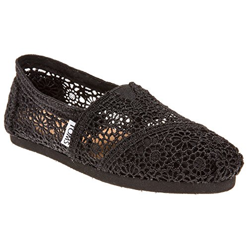 TOMS Women's Crochet Classics Black Morocco...