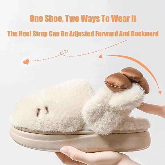 Women's Cute Cartoon Embroidery Bow Decor Plush Slippers, Adorable Fuzzy Cozy Cat Plush Slipper, Winter Warm Soft Cozy Fuzzy Indoor Thick Cotton Slippers2