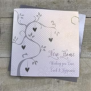 WHITE COTTON CARDS Wishing You Love/Luck and Happiness Handmade New Home Card, White, WB198