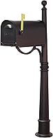 Vista 3 de Special Lite - Buzón clásico con poste de aluminio, buzón negro con poste Ashland - SCC-1008_SPK-600-BLK