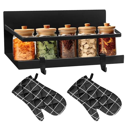 Magnetic Spice Rack/Organizer for Kitchen, Laundry Room, Bathroom, or Garage with Oven Mitts