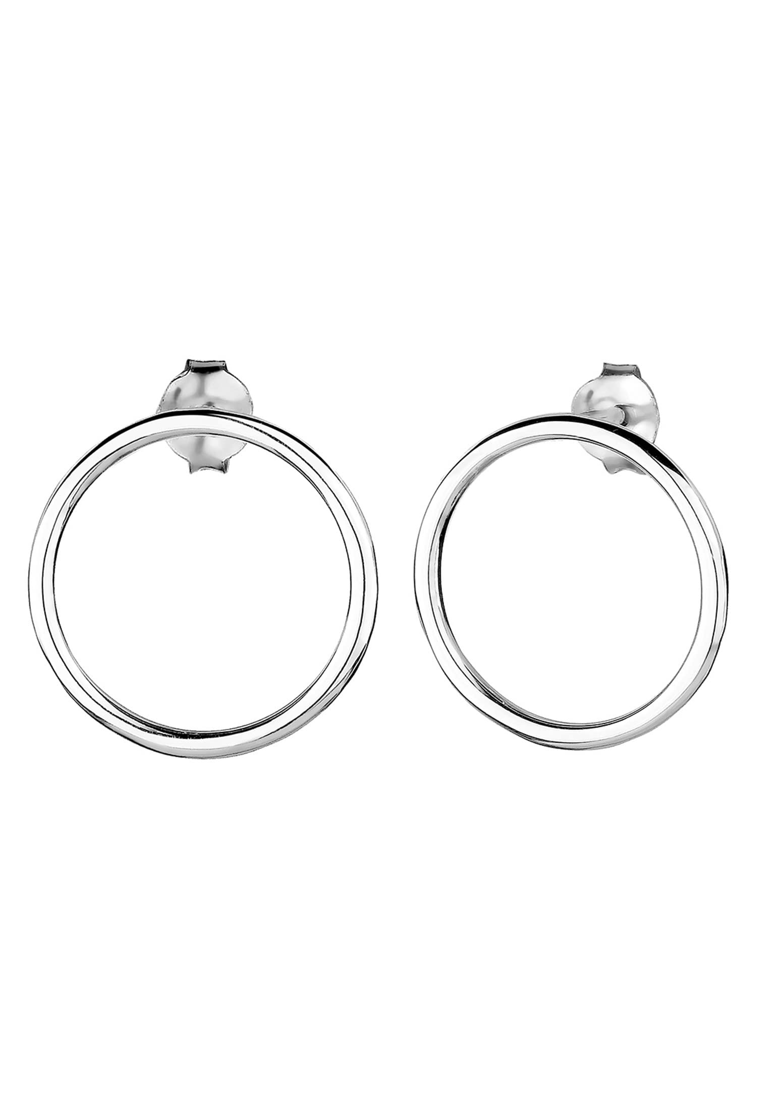 Elli Women's 925 Sterling Silver Xilion Cut Hoop Earrings