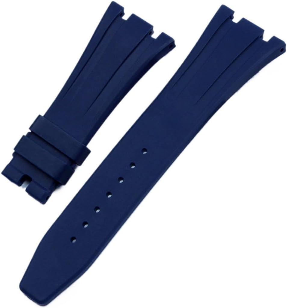 SDFFGHJ 26mm Soft Black White Green Yellow Orange Gray Blue Red Silicone Rubber Watch Strap Bracelet Compatible with AP Royal Oak Watchband Belt