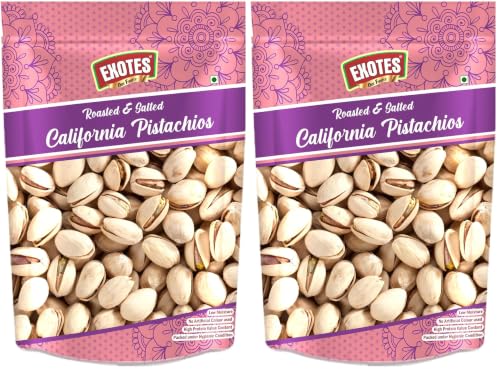 Image of Exotes Roasted and Salted Pistachios (Pista) 250 Grams - Tasty Crunchy Snack Rich in Protein and Fiber, Great for Kids During Study Time and Office Breaks and Easy Use in Household Recipes or Guest Serving
