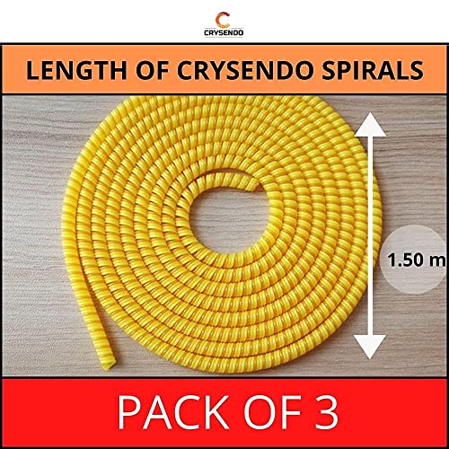Image of Spiral Cable Protector, Data Cable Protective Sleeve, Headphone Saver, Charger Protective Cover, Wire Repair /Strain Relief Cable Wrap Tube for USB Data Cable Headphone Cable (Yellow+ Blue)