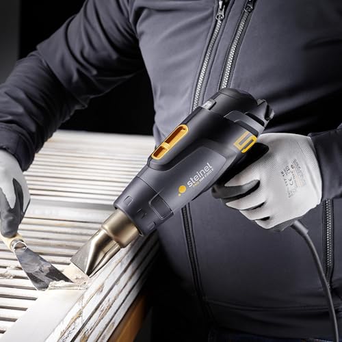 Steinel Heißluftpistole HM 2320 E Set, inkl. Düsen und Schrumpfschläuche, 2300 W Profi-Heißluftfön, 80°-650°C, LCD Display, Keramikheizung