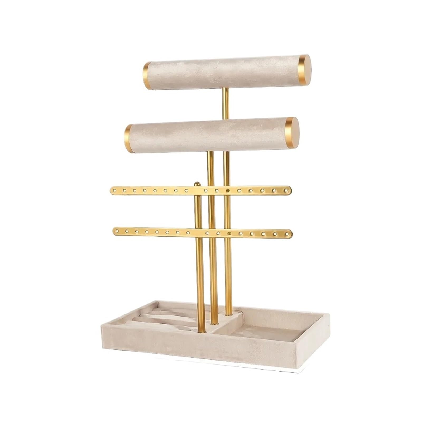 Lnnxsz A Jewellery Stand Jewelry Organizer Stand 3 Tier Velvet Jewelry Display Holder With Tray For Necklaces Bracelets Earrings Rings Luxury Home Decor(A)