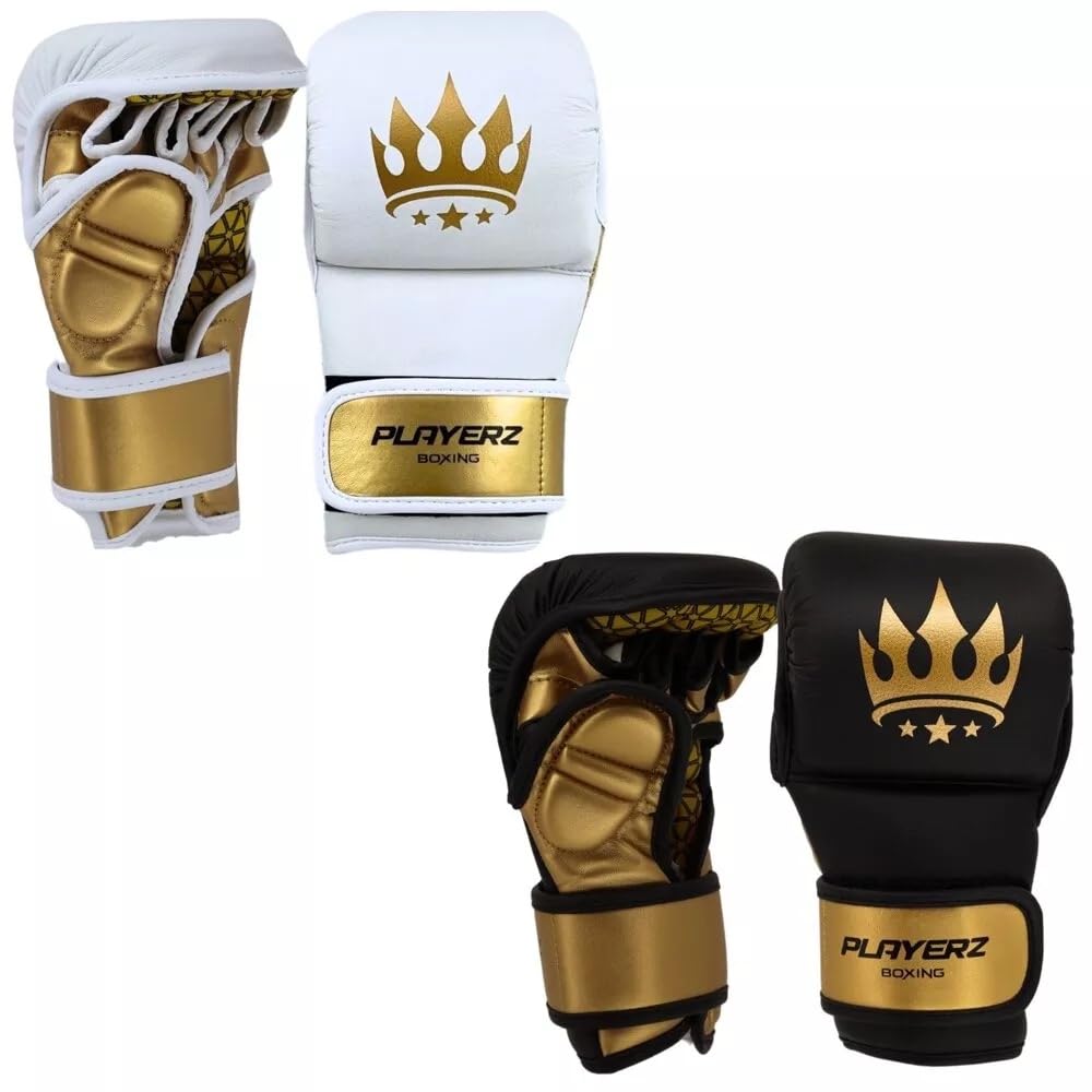 Playerz Power MMA Sparring Gloves - Premium Microfibre Gloves, Versatile Design for Combat Striking & Grappling, Enhanced Wrist Mobility with Precision Padding and secure Fit (Large)