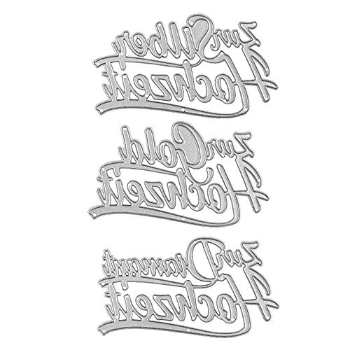 Set Di 3 Stencil In Acciaio Per Matrimonio – Dimensioni Da 4,4 A 8,2 Cm, Per Fustellatrici E Biglietti - 3