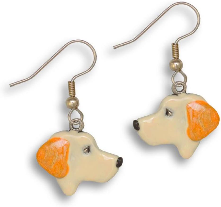 Labrador Retriever Earrings for Women – Made in USA - Handcrafted Lab Gifts - Chocolate Lab Earrings – Black Lab – Yellow Lab – Dock Dog – Pewter Lab – Enamel Lab
