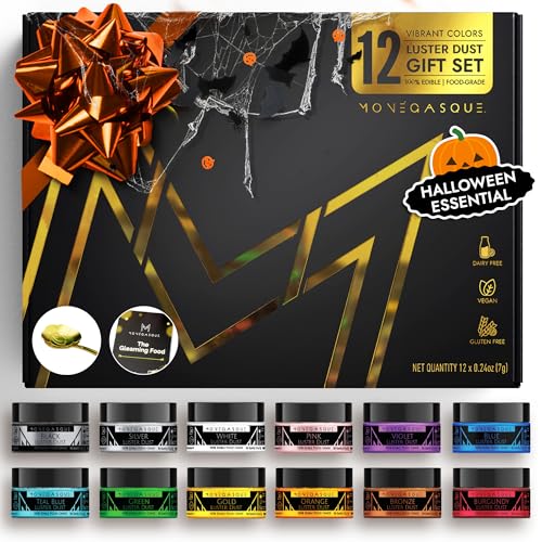 MONÉGASQUE Edible Glitter for Drinks &amp; Cakes, Luster Dust Set, 12 Pcs