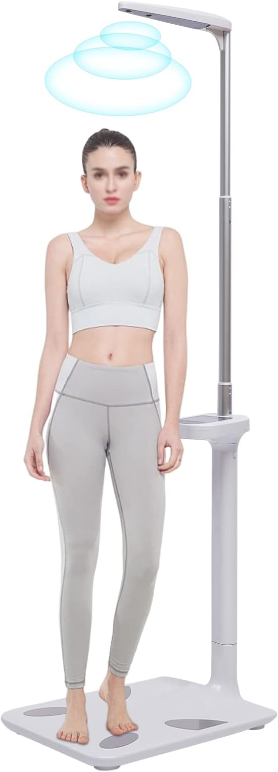 Professional Digital Physicians Scale 440lbs/200kg Capacity Digital Medical Scale for Body Weight and Height Scale Range 80-210CM BMI Body Fat Measurement Device (US Stock)