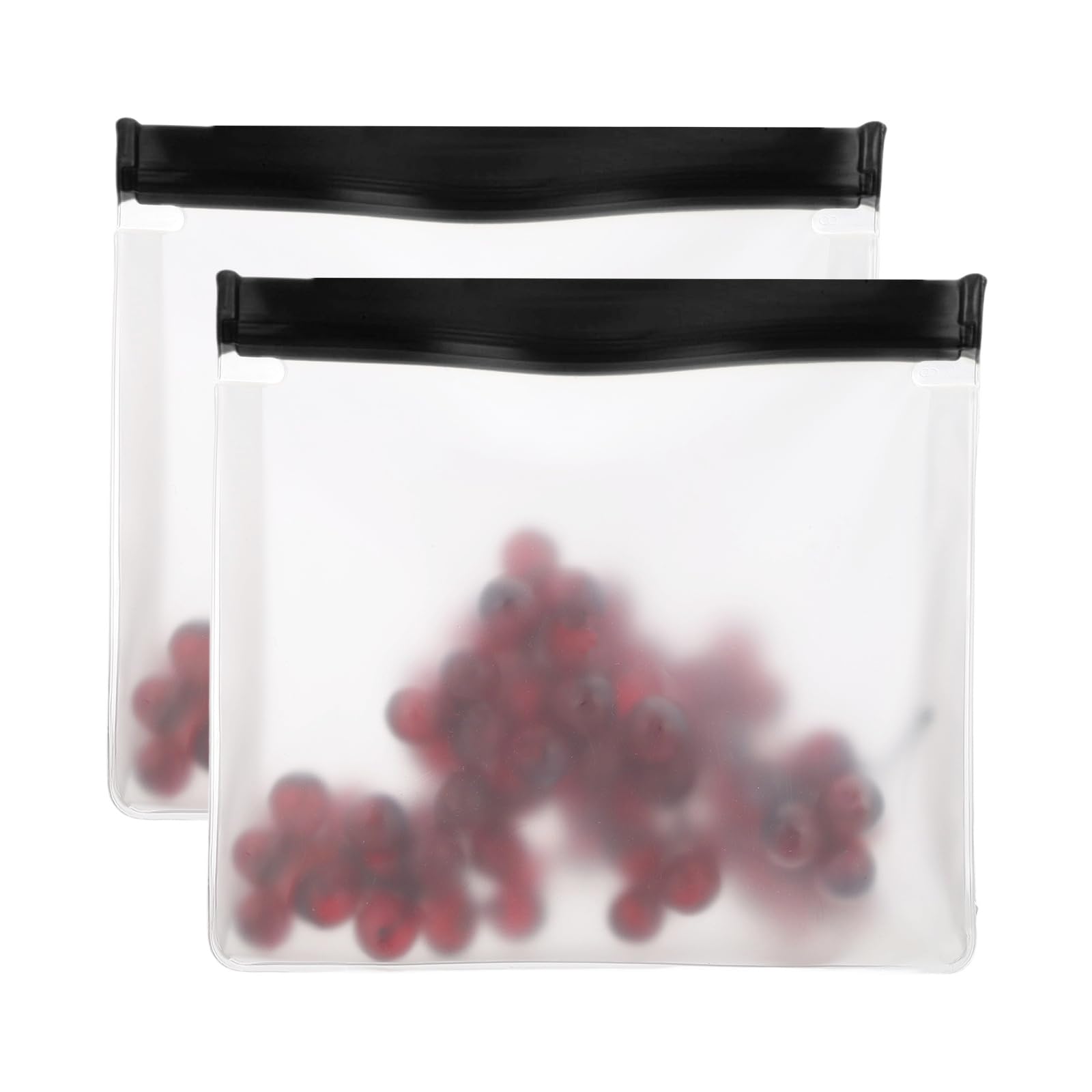 PATIKIL 10"x2"x7.3" 再利用可能な冷凍バッグ 2個入りリーク防止ジップ食品保存スタンドアップバッグ冷蔵庫スナック野菜フルーツ氷コンテナ 長持ちする新鮮さ 黒