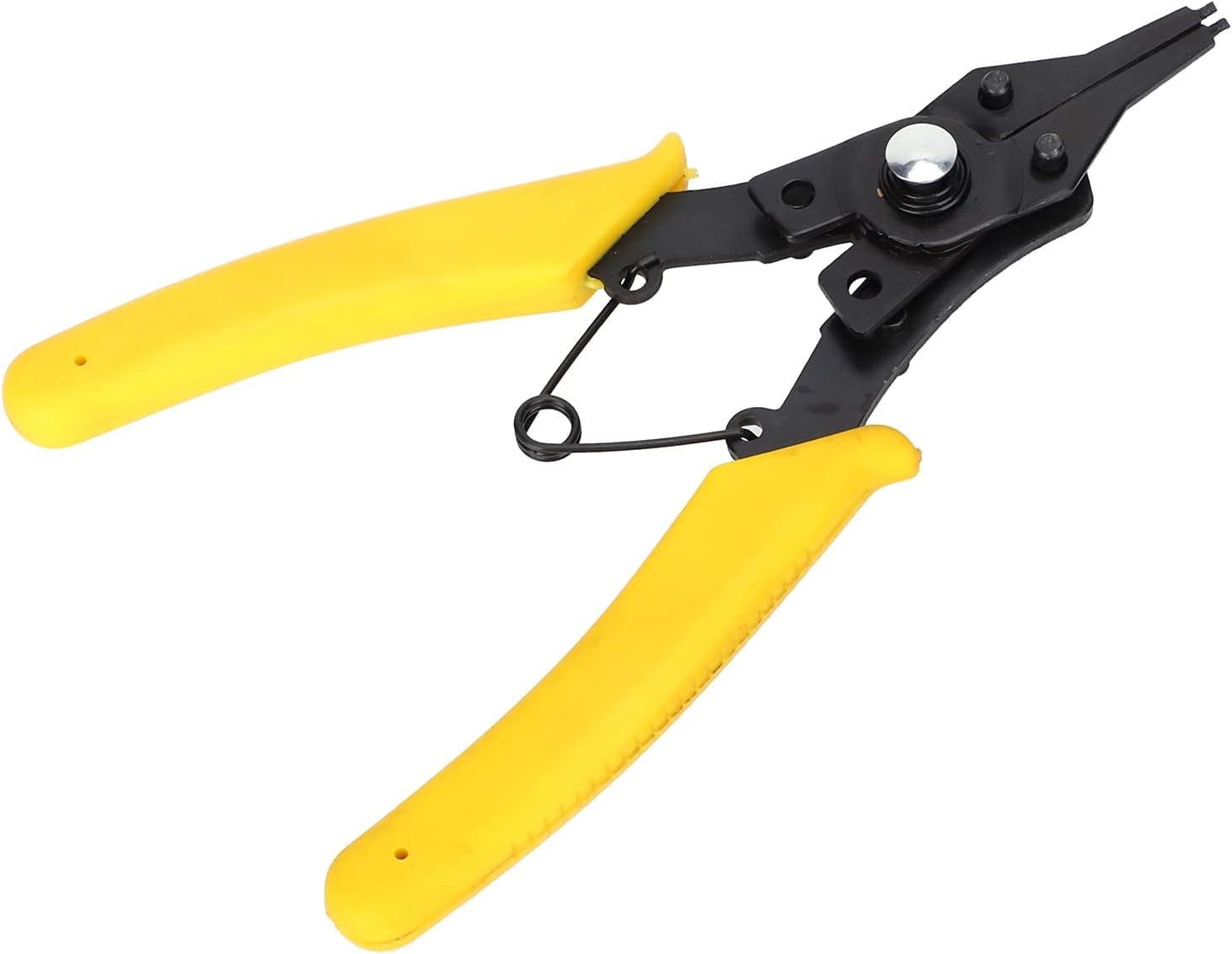 Pinza per Anelli Elastici Seeger 4 in 1 | Punte Intercambiabili per Anelli Interni ed Esterni | Pinza Professionale in Acciaio al Carbonio | Manici Ergonomici Antiscivolo per Meccanici e Fai da Te