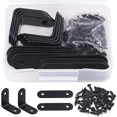 Keadic 16 Sets Black Corner Brace Kit