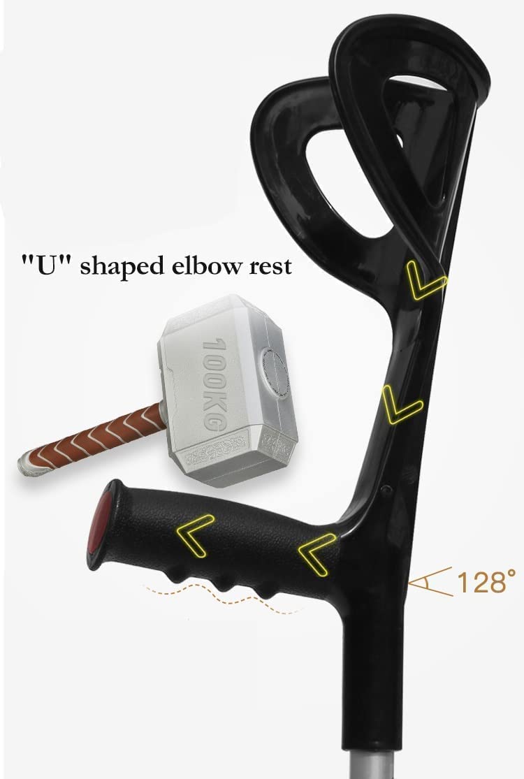 PAASHE Muletas de Aluminio, 2 Bastones Plegables para antebrazos, Altura de 55-75 Pulgadas, Bastones Ajustables para Viajar o Trabajar, bastón para Caminar