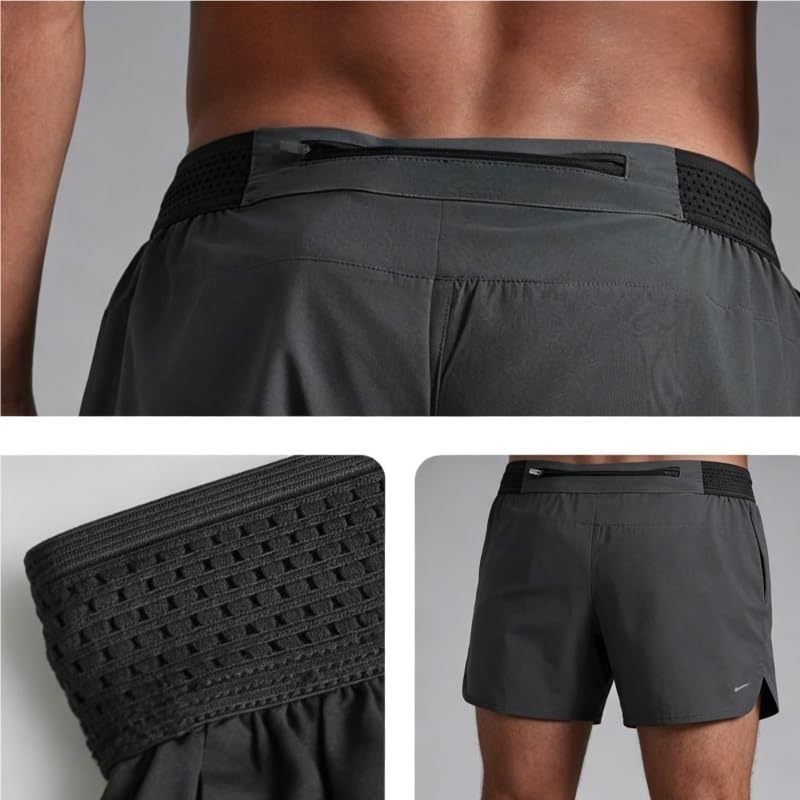 Seamless 3" Sports Shorts for Men Lightweight Quick Dry with Liner for Running Racing