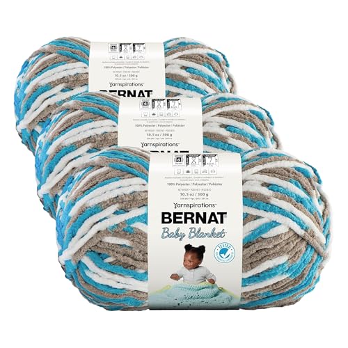 Image of Bernat Baby Blanket BB Little Royales Yarn - 3 Pack of 10.5oz /300g - Polyester - #6 Super Bulky - 220 Yards - Knitting /Crochet