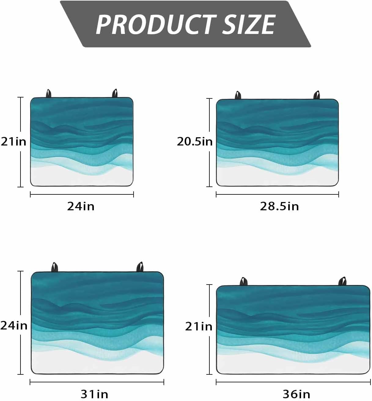 Stove Top Cover Ombre Turquoise Waves Stove Cover for Electric Stove Top Abstract Gradient Color Glass Cooktop Covers Anti-Slip Mat Heat Resistant Countertop Protector Kitchen Decor 31"x24"