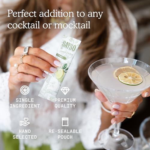 Image of SAYSO x Maggie Awbrey Yuzu Basil Cocktail Sticks | Craft Cocktail or Mocktail in 1 Min, Just Add Water + Spirits (0g Sugar, 10 Calories, Vegan, Gluten-Free, Kosher, Non-GMO), 8 Single-Serve Mixers