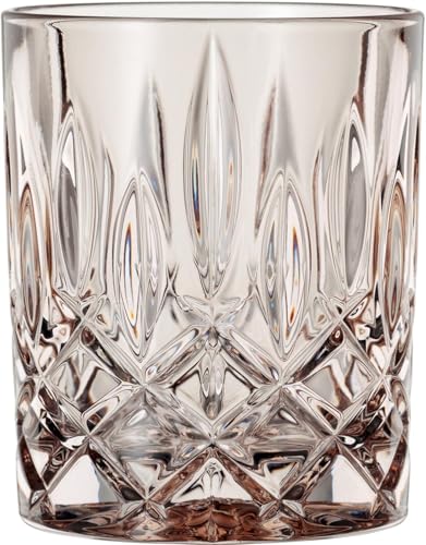 Image of Nachtmann Noblesse 10 oz Whisky Tumblers, Set of 2 - 4 inch Crystal Drinking Cups with Classic Cut Design, Lead-Free, Trusted Quality Barware for Cocktails, Whisky & Fine Spirits - Signature Gift (Taupe)