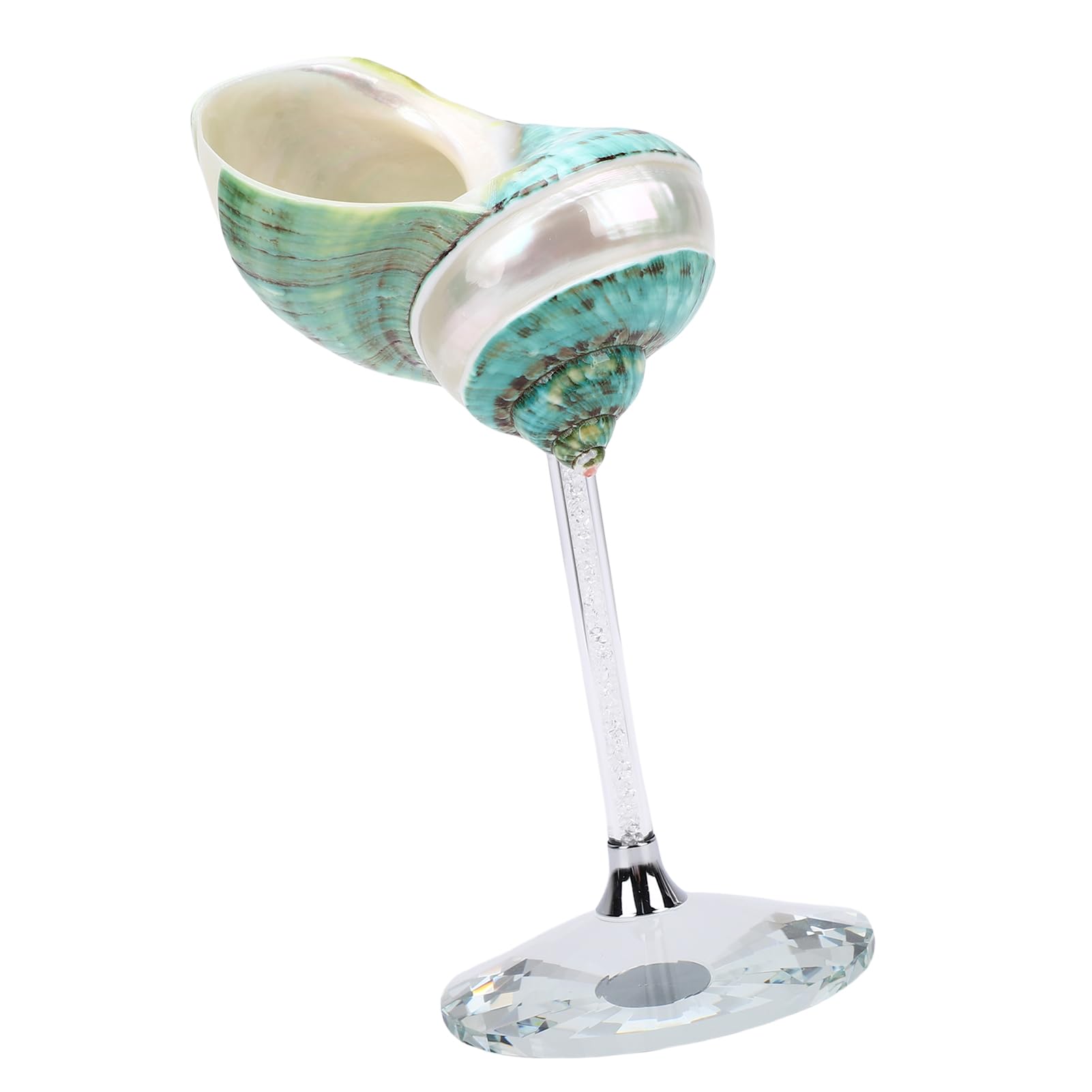POENVFPO Kieliszek do Wina z Muszli Ręcznie Robiony Elegancki Kielich do Picia na Przyjęcia Weselne 17 Cm Unikalny Design (GREEN)
