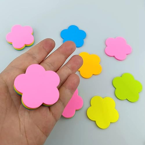 Miniatura 4 de Mini notas adhesivas en forma de flor, coloridas y bonitas, divertidas notas autoadhesivas, juego de blocs de notas para oficina y escuela (4 blocs,