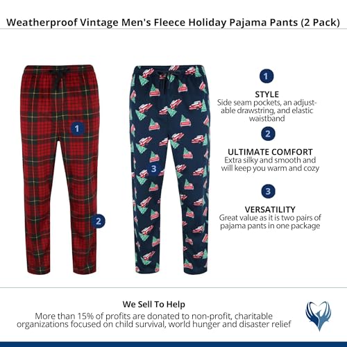 Weatherproof Vintage Men's Fleece Holiday Pajama Pants (2 Pack)4