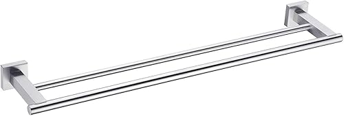 Miyili Toallero doble de 24 pulgadas de acero inoxidable cepillado para toallas de baño, soporte de pared, A02N60B