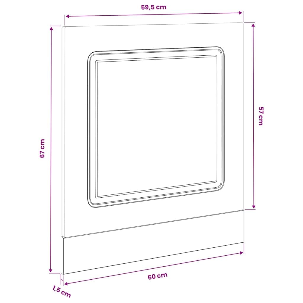vidaXL Panneau de Lave-Vaisselle Kalmar Blanc 60x1,5x57 cm, Panneau Avant de Lave-Vaisselle, Panneau, Panneau de Porte Avant de Lave-Vaisselle