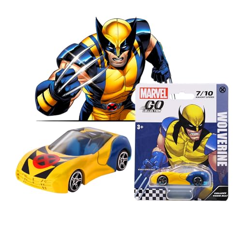 Image of Marvel Go Collection | Knight Speed | Wolverine | 1:64 Diecast Toy Car | Ages 3 and Up | Collect Them All