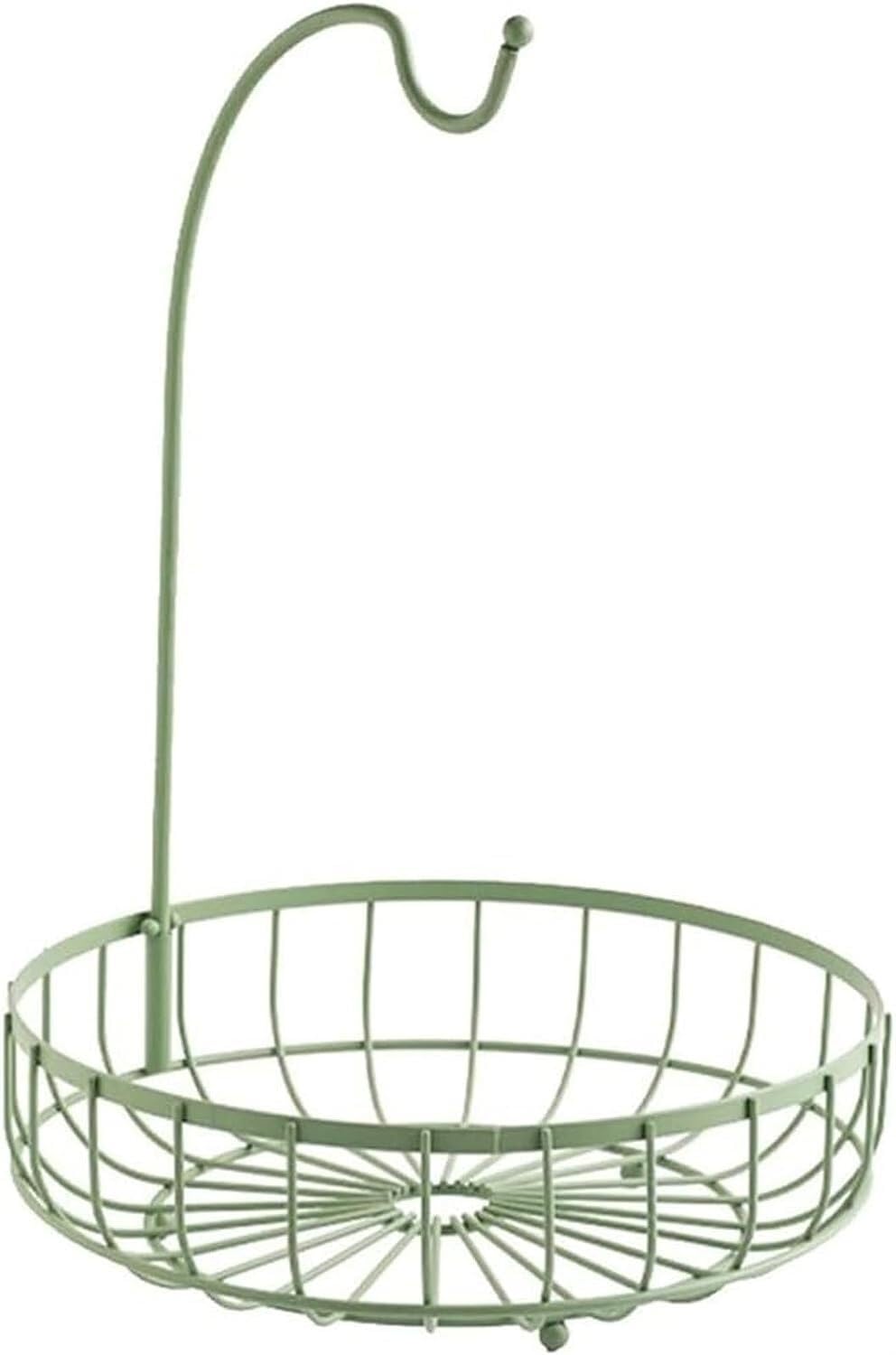 Mnuvxzaewf Grün Kitchen Countertop Fruit Rack-Iron Storage Basket Bowl(,L)