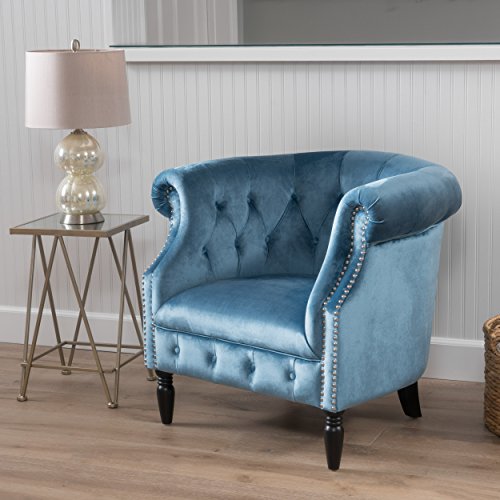 Christopher Knight Home Akira Velvet Club Chair, Aqua
