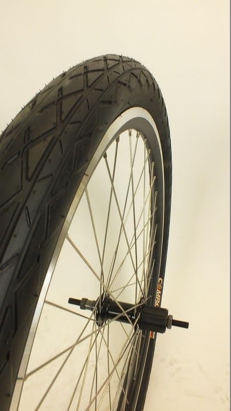 26" Rear 7 Speed Rim Brake Rear Wheel ONLY Complete Assembly Tire Tube Black Mountain Comfort Cruiser Bike