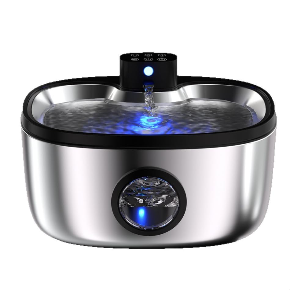5L Cordless Pet Water Fountain, 4000mAh Battery-Powered, 3 Flow Modes, 5-Stage Filtration, SUS 304 Stainless Steel, Indoor &amp; Outdoor Use for Cats &amp; Dogs
