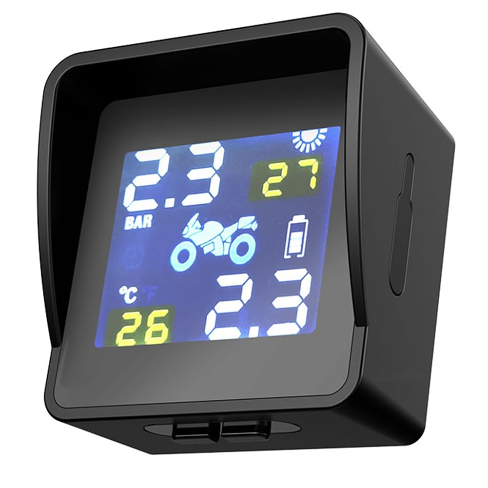 di Monitoraggio della Pressione e della Temperatura dei Pneumatici Solari per Sensore TPMS Carica USB per Pressione Pneumatici per Moto