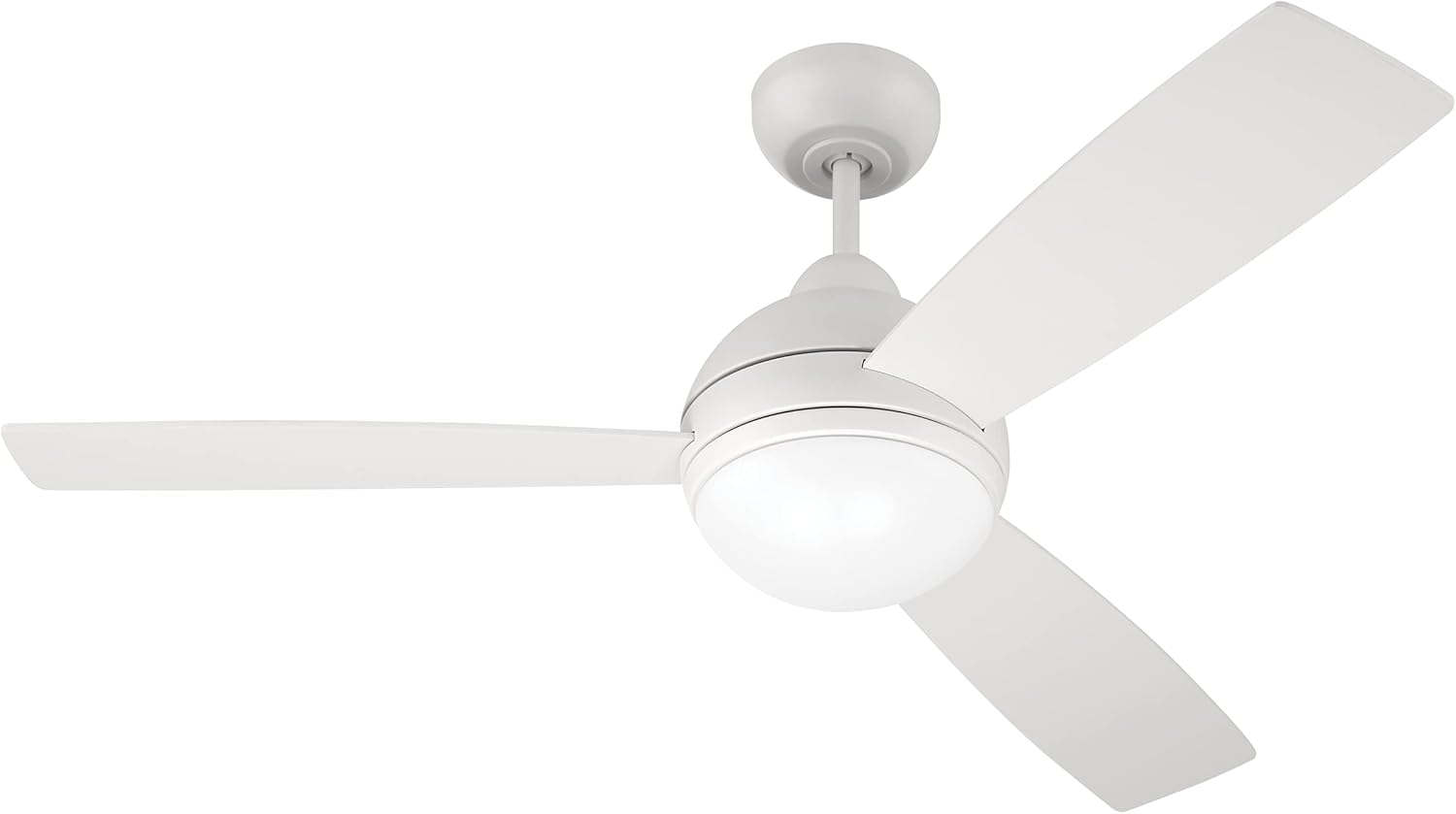 Craftmade 48" Keen Ceiling Fan in White Finish, Reversible White/Blue, Green and Red Blades, LED Light, Remote & Wall Control Included, KNE48W3