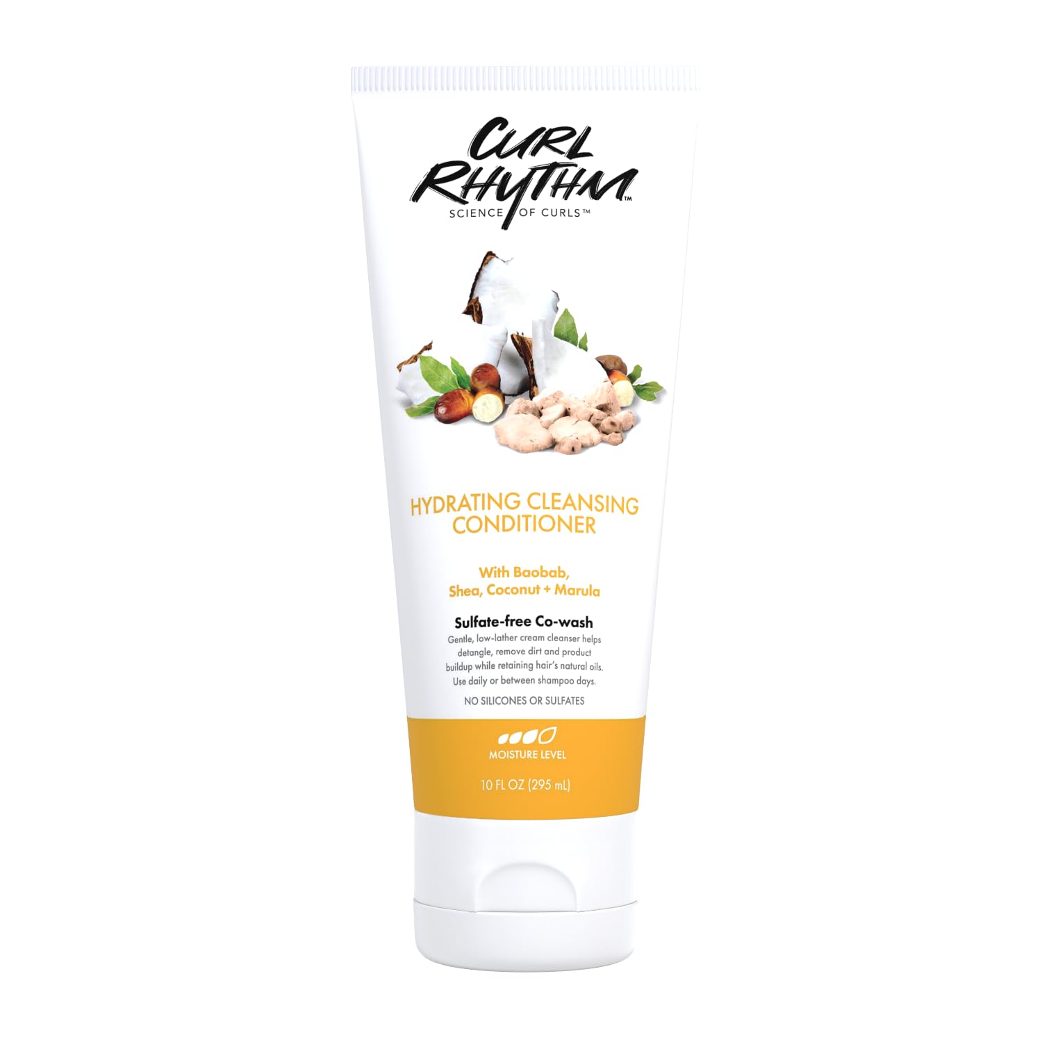 Hydrating Cleansing Cowash Conditioner for Curly Hair - Detangle, Frizz Free Shine & Co-wash with Shea Butter, Coconut & Marula For Wavy Kinky Coily Hair - Sulfate Free - 10 Fl Oz (3 Pack)