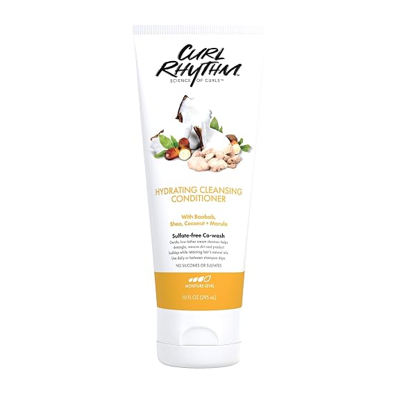 Hydrating Cleansing Cowash Conditioner for Curly Hair - Detangle, Frizz Free Shine & Co-wash with Shea Butter, Coconut & Marula For Wavy Kinky Coily Hair - Sulfate Free - 10 Fl Oz (3 Pack)