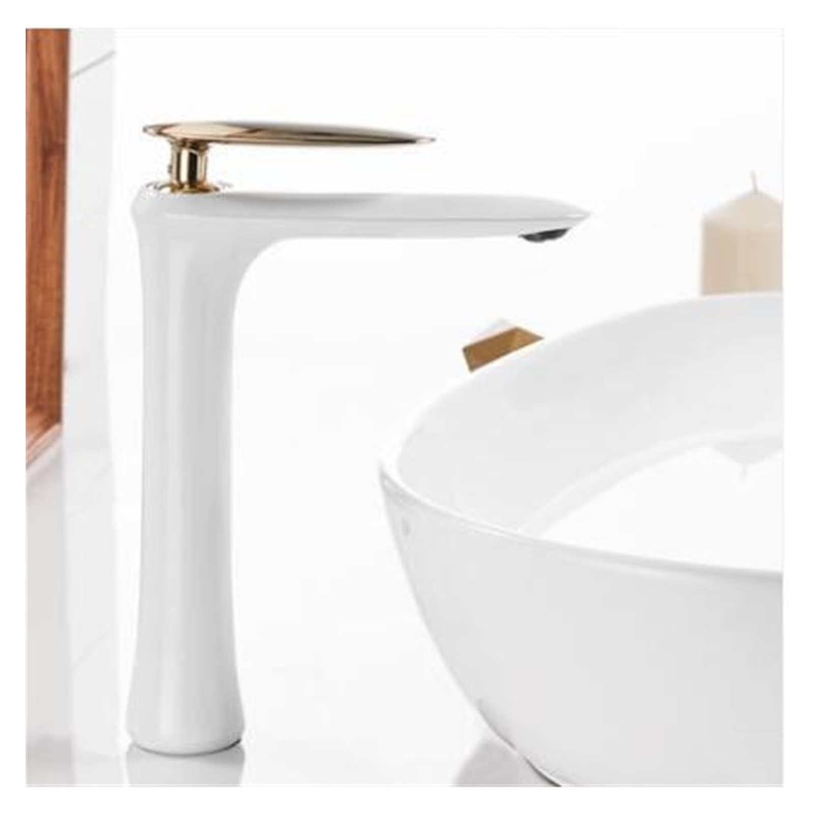 Robinet de lavabo en laiton grue chaude et froide pour évier de salle de bain
