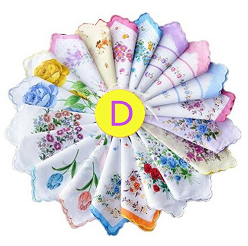 Dillian Womens Vintage Floral Wedding Party Cotton Handkerchiefs