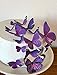 Sugar Robot Inc. Edible Butterflies for Cake Decorating - Assorted Sizes, Premium Crafted in the USA - Butterfly Cake Toppers & Cupcake Decorations (Royal Purple)