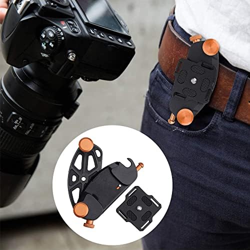 Cdemiy Camera Belt Clip Waist, Camera Waist Buckle, Quick Release Camera Waist Band, DSLR Camera Hanger Fast Loading for DSLR Cameras (Orange)