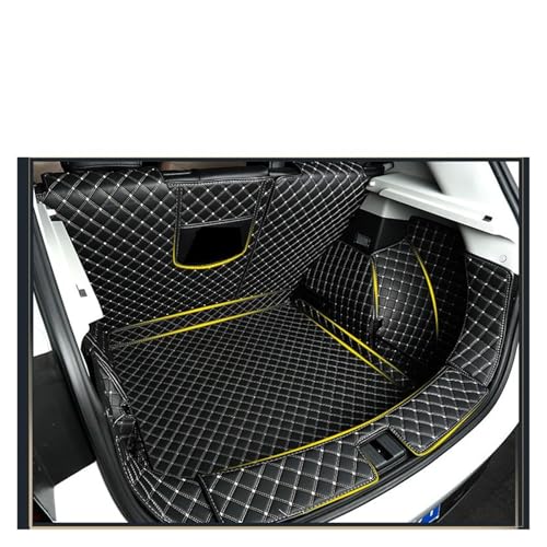 Tapis de coffre pour MG ZS 2019-2021 en cuir noir et fil beige bac de protection sur mesure