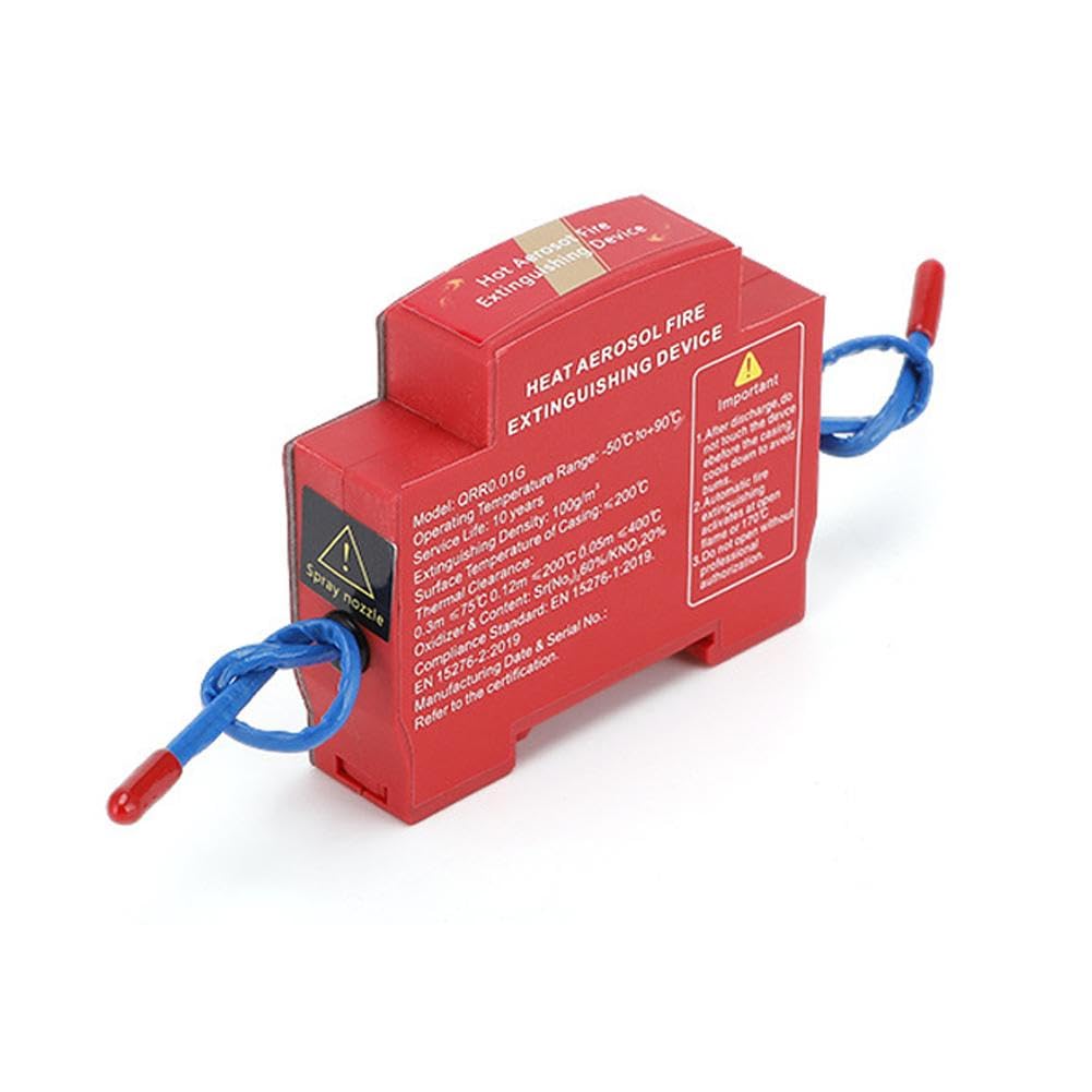 Dispositivo de extinción automática de incendios, supresión de incendios en aerosol de calor para armarios eléctricos y carga de vehículos eléctricos, montaje en riel DIN, boquilla doble, activación