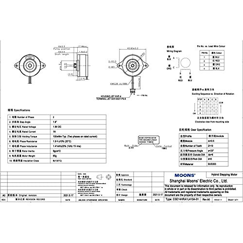 Hocenway Moons Nema14 36Mm 20Mm Enhanced Stepper Motor Compatible With Orbiter Extruder Sherpa Extruder, Ender 3 Pro/Voron 2.4 / Blv / Cr10 3D Printer Direct Drive Upgrade #TOP6