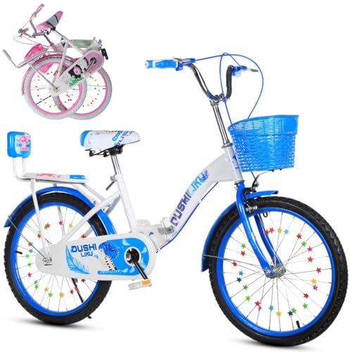 Bicicletas para Niños De Una Sola Velocidad,Bicicleta De 20 Pulgadas,Bicicleta De 22 Pulgadas,La Altura del Asiento Se Puede Ajustar,Bicicleta Plegable,Adecuado para Salir,Jugar B,20in